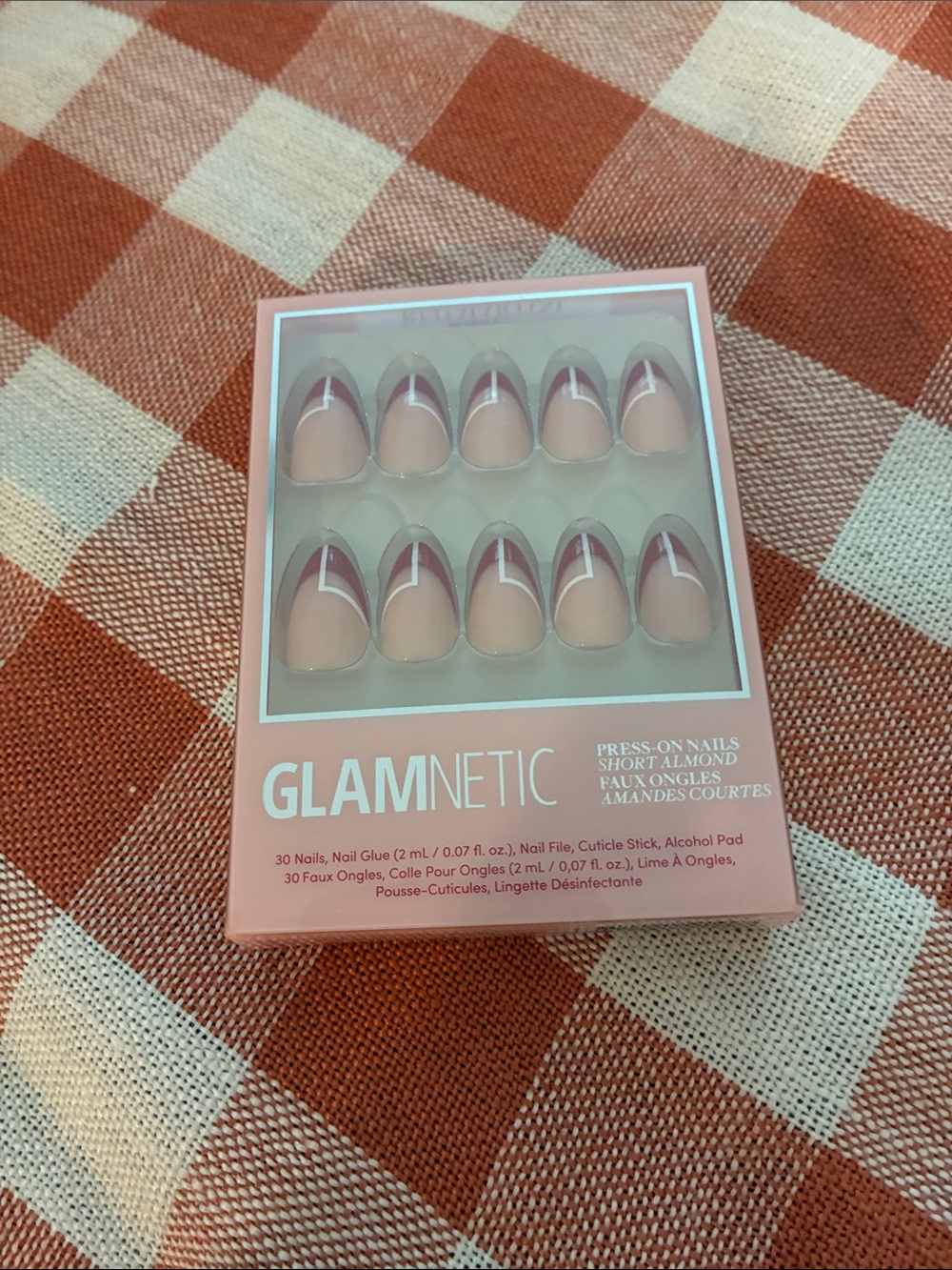Glamnetic Red Martini Press-On Nails - Short Almond